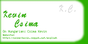 kevin csima business card